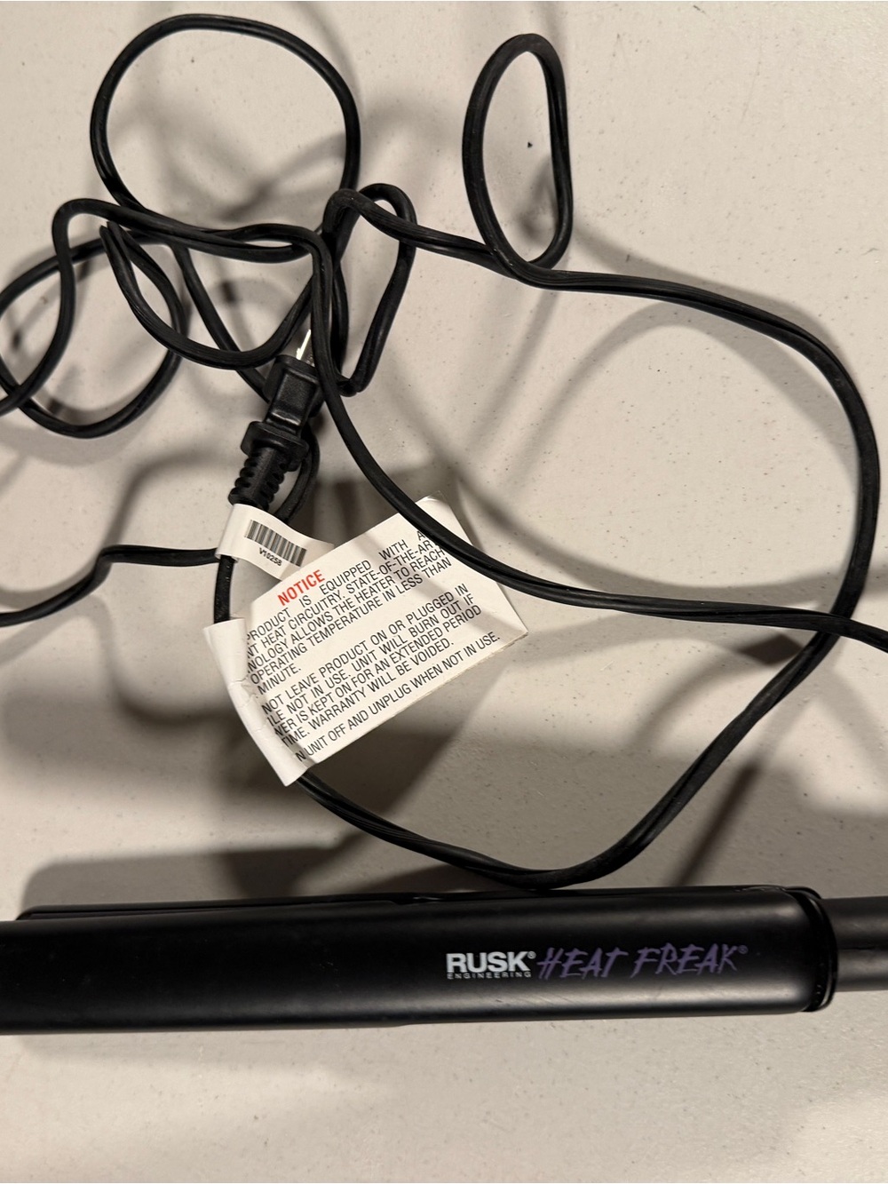 RUSK Heat Freak Black Hair Straightener - Professional Flat Iron 1/2 inch